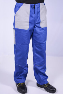 Nohavice na šnúrku  (royal modro -sivé) výška 182  - VYROBENÉ NA SLOVENSKU