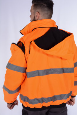 Bunda pracovná Klovela reflexná pánska-oteplená - oranžová - VYROBENÉ NA SLOVENSKU
