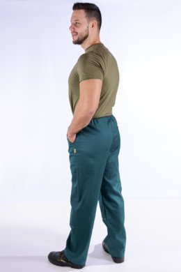 Nohavice na šnúrku (zelené) výška 182 - VYROBENÉ NA SLOVENSKU