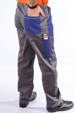 Nohavice na šnúrku (sivo- modré) výška 182 - VYROBENÉ NA SLOVENSKU