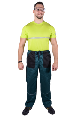 Nohavice na šnúrku  (zeleno-čierne) výška 194 - VYROBENÉ NA SLOVENSKU