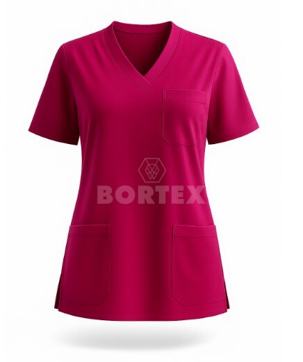 Chirurgická košeľa  z úpletu - cyklaménová