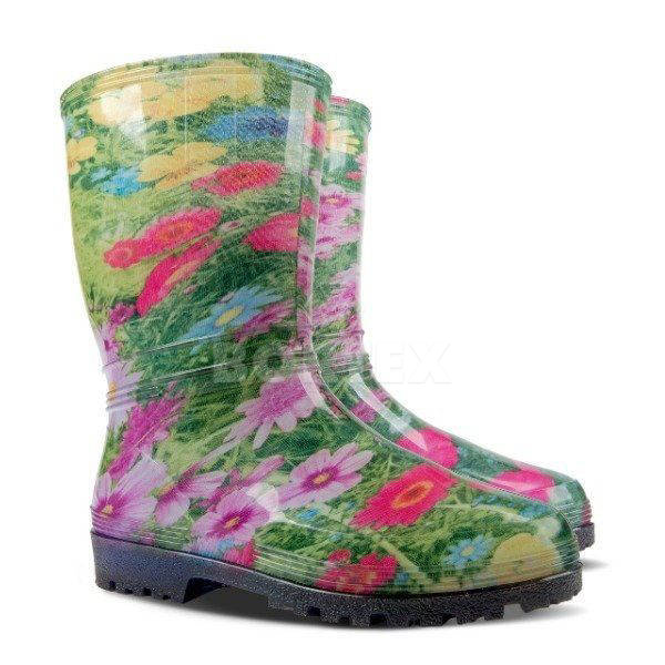 Dámske gumáky DEMAR RAINNY PRINT (zelené s kvetinami)