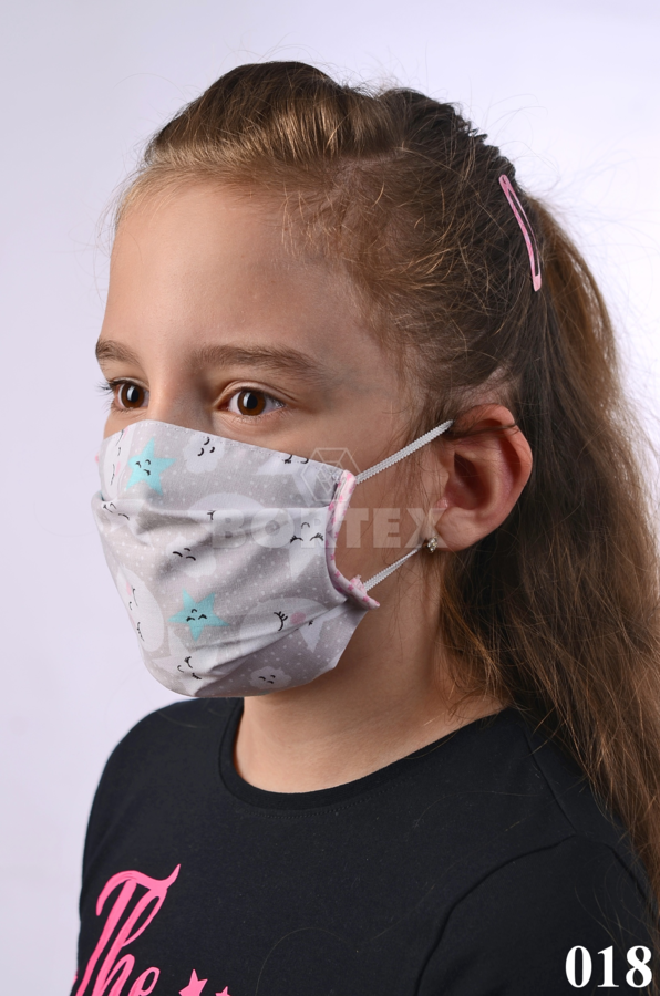Rúško na tvár detské - pre dievča (dvojvrstvové-100% bavlna) VYROBENÉ NA SLOVENSKU