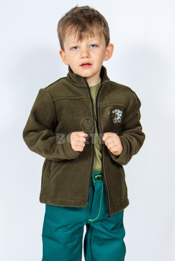 Detská flísová mikina s výšivkou ryby - VYROBENÉ NA SLOVENSKU