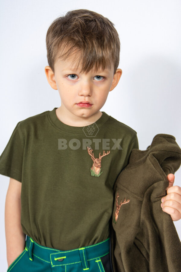 Detské tričko s výšivkou jeleňa - VYROBENÉ NA SLOVENSKU