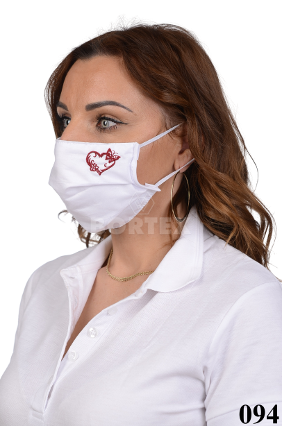 Rúško antibakteriálne na tvár 2VR-1xBa,1xAg s ozdobným ornamentom-výšivka (svetlo modrá)