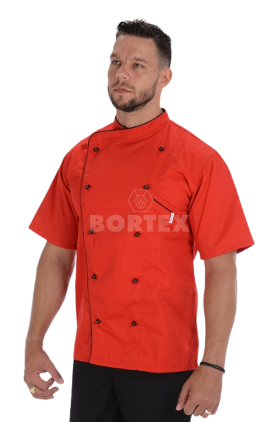 Blúza Karlík s olemovaním pánska  - červený-krátky rukáv (zmesový materiál) VYROBENÉ NA SLOVENSKU