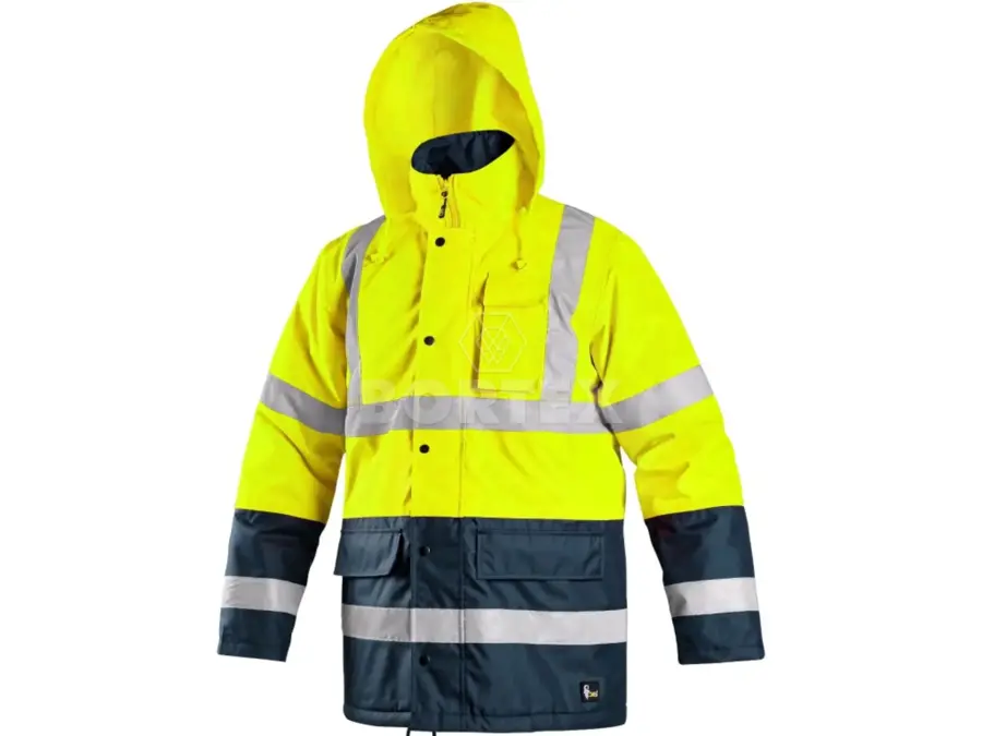 Bunda pánska výstražná OXFORD CXS -  reflexná žltá/modrá