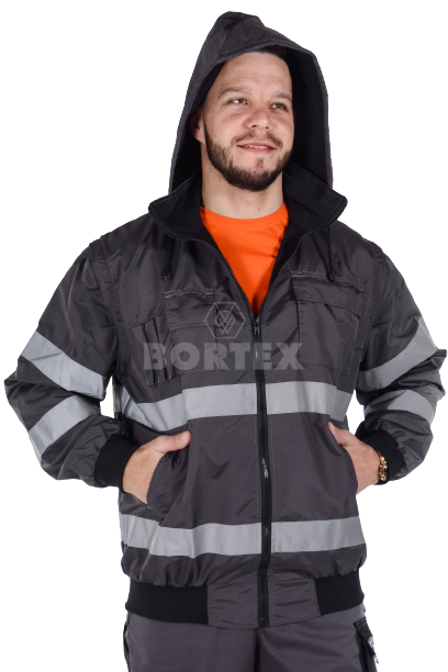 Bunda pracovná Klovela reflexná pánska -neoteplená (sivá) VYROBENÉ NA SLOVENSKU