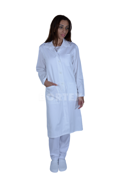 Plášť pracovný biely  - dámsky (100% bavlna, výška 158,164,170) VYROBENÉ NA SLOVENSKU