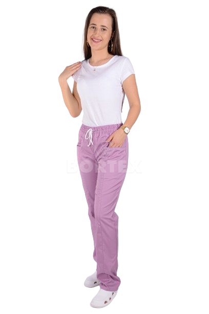 Nohavice na gumu Klara-dámske - fialové  (100% bavlna) VYROBENÉ NA SLOVENSKU