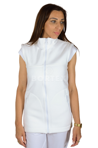 Vesta pracovná fleecová POLAR (biela) VYROBENÉ NA SLOVENSKU