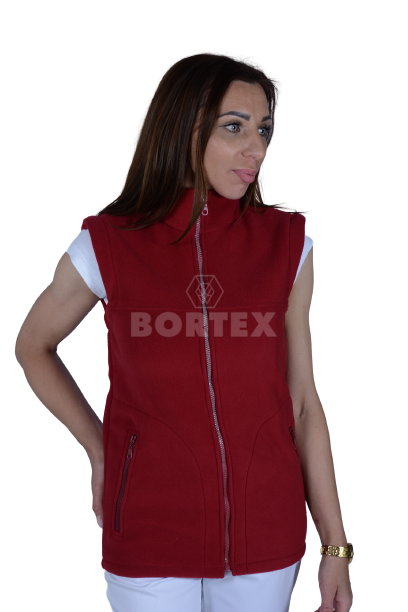 Vesta pracovná fleecová POLAR (červená) VYROBENÉ NA SLOVENSKU