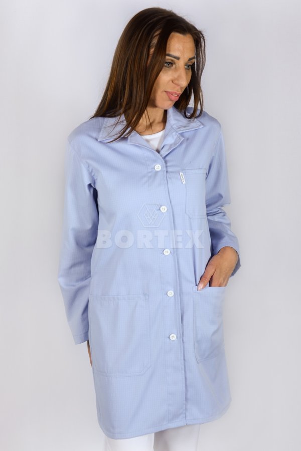 Antistatický plášť - modrý - VYROBENÉ NA SLOVENSKU - ŠITIE NA ZÁKAZKU