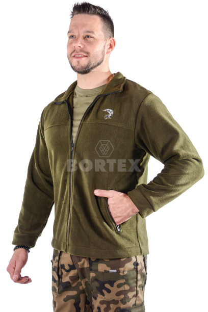 Mikina pracovná flisová - výšivka ryba - VYROBENÉ NA SLOVENSKU