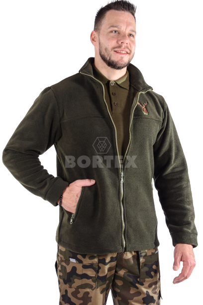 Mikina pracovná flisová - výšivka jeleň - VYROBENÉ NA SLOVENSKU