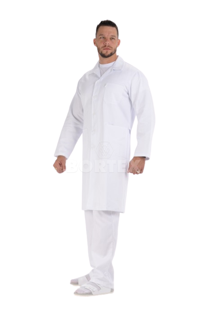 Plášť pracovný biely - pánsky  (100% bavlna, výška 176,182) - VYROBENÉ NA SLOVENSKU