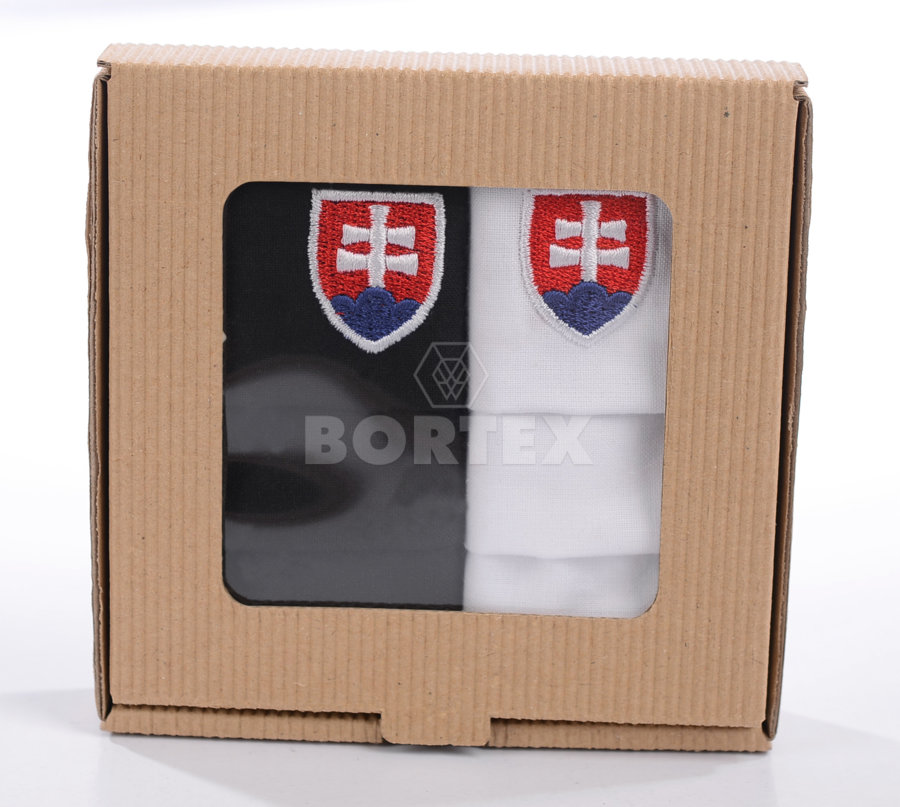 Rúška bavlnené (dvojvrstvové-100% bavlna) s výšivkou Slovenský znak (čierne a biele) VYROBENÉ NA SLOVENSKU