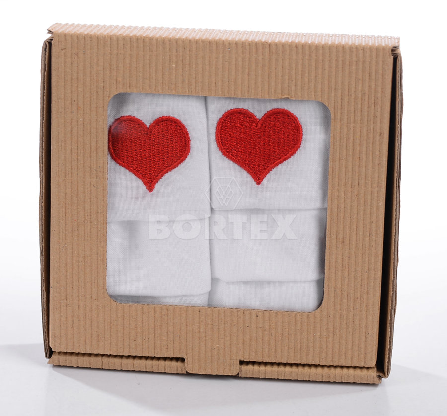Rúška bavlnené (dvojvrstvové-100% bavlna) s výšivkou Srdca (biele) VYROBENÉ NA SLOVENSKU