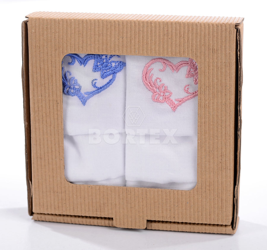 Rúška bavlnené (dvojvrstvové-100% bavlna) s výšivkou Srdca (modré a ružové) VYROBENÉ NA SLOVENSKU