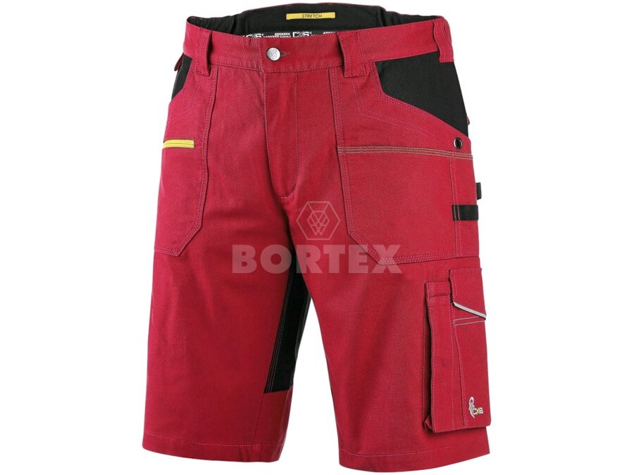 Kraťasy pánske CXS STRETCH - červeno-čierne