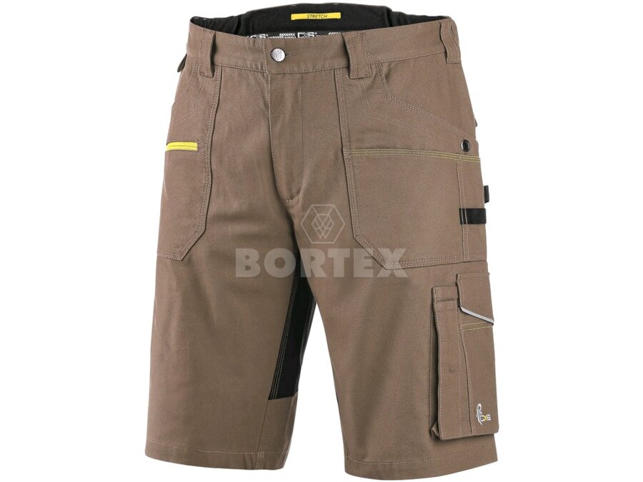 Kraťasy pánske CXS STRETCH - béžovo-čierne