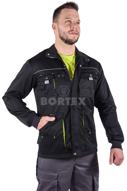 Blúza monterková Majster (zmesový materiál - výška 194) - čierno-žltá - VYROBENÉ NA SLOVENSKU