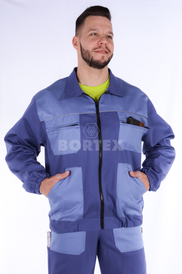 Blúza monterková pánska MULTI - farebná kombinácia (royal modrá + modrá) výška 182 - VYROBENÉ NA SLOVENSKU