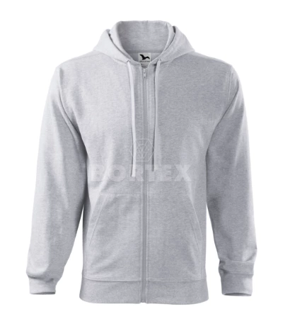 Mikina pánska - MALFINI - TRENDY ZIPPER - veľkosť 3XL (svetlosivý melír)