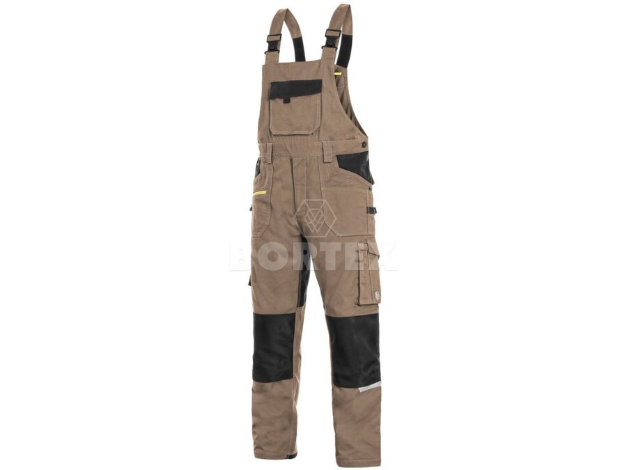 Nohavice pánske na traky CXS STRETCH - béžovo - čierne