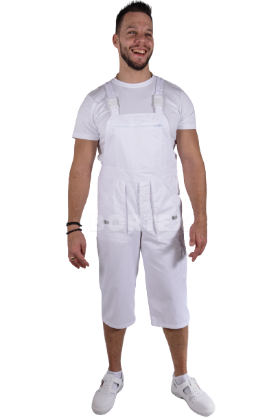 Pracovné kraťasy MAJSTER na traky - biele - (zmesový materiál) - VYROBENÉ NA SLOVENSKU