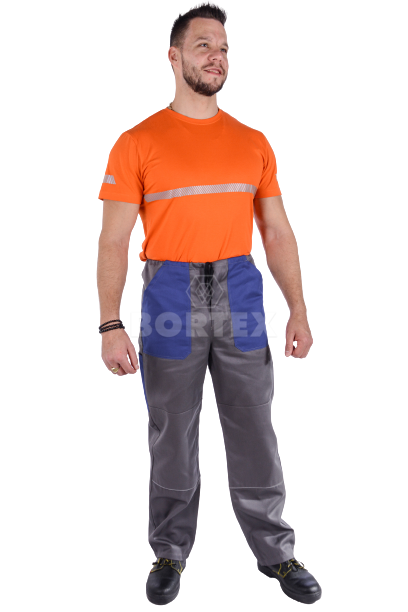 Nohavice na šnúrku (sivo- modré) výška 194 - VYROBENÉ NA SLOVENSKU