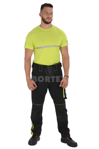 Nohavice BORTEX - pevný pás - čierne - VYROBENÉ NA SLOVENSKU