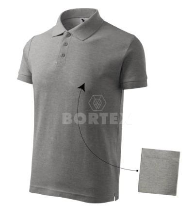 Polokošeľa pánska MALFINI - COTTON - tmavosivý melír