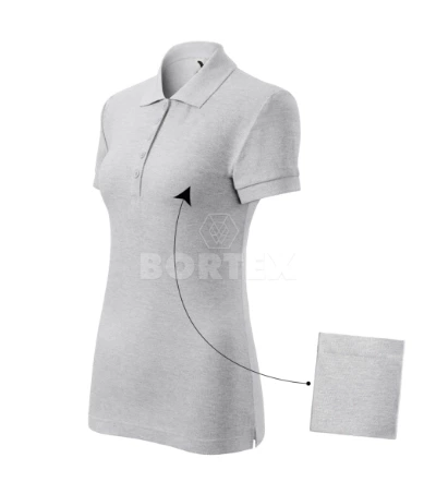 Polokošeľa dámska MALFINI - COTTON - svetlosivý melír