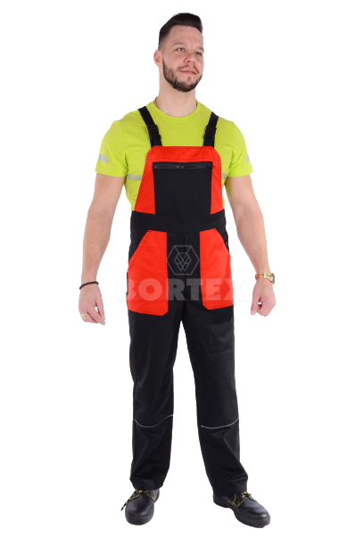 Nohavice trakové farebná kombinácia-pánske  (čierno-červené) výška 194  - VYROBENÉ NA SLOVENSKU