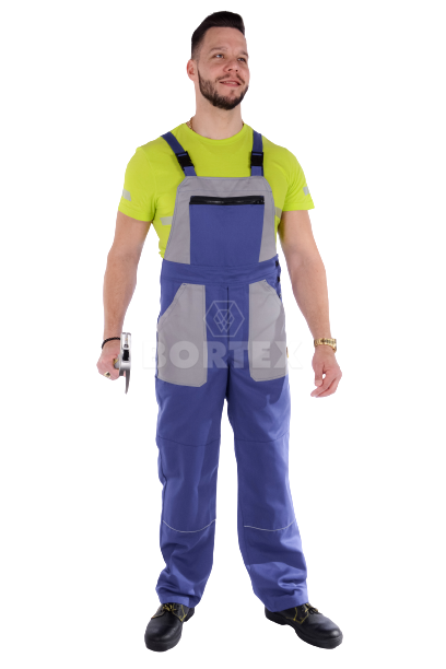 Nohavice trakové farebná kombinácia-pánske (royal modrá + sivá) výška 182 - VYROBENÉ NA SLOVENSKU