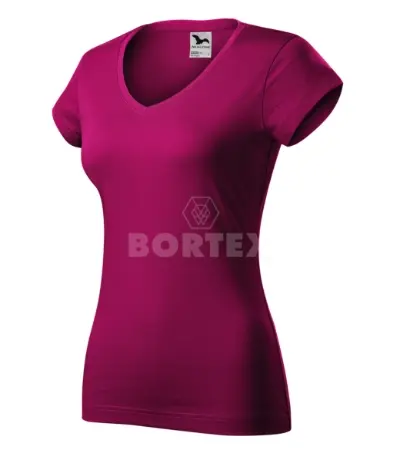 Tričko dámske - MALFINI - FIT V-NECK - fuchsia red