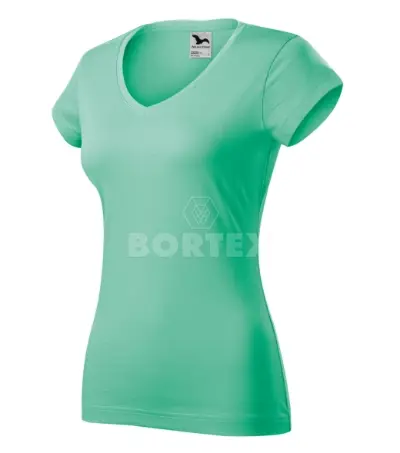 Tričko dámske - MALFINI - FIT V-NECK - mätová