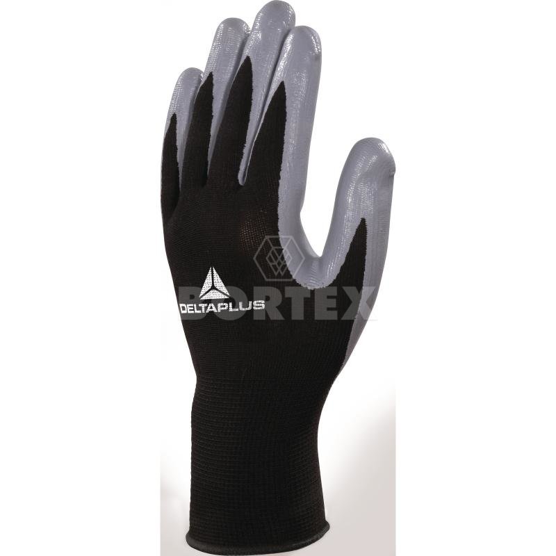Polyesterové pletené rukavice-dlaň povrstvená nitrilom-VE712GR