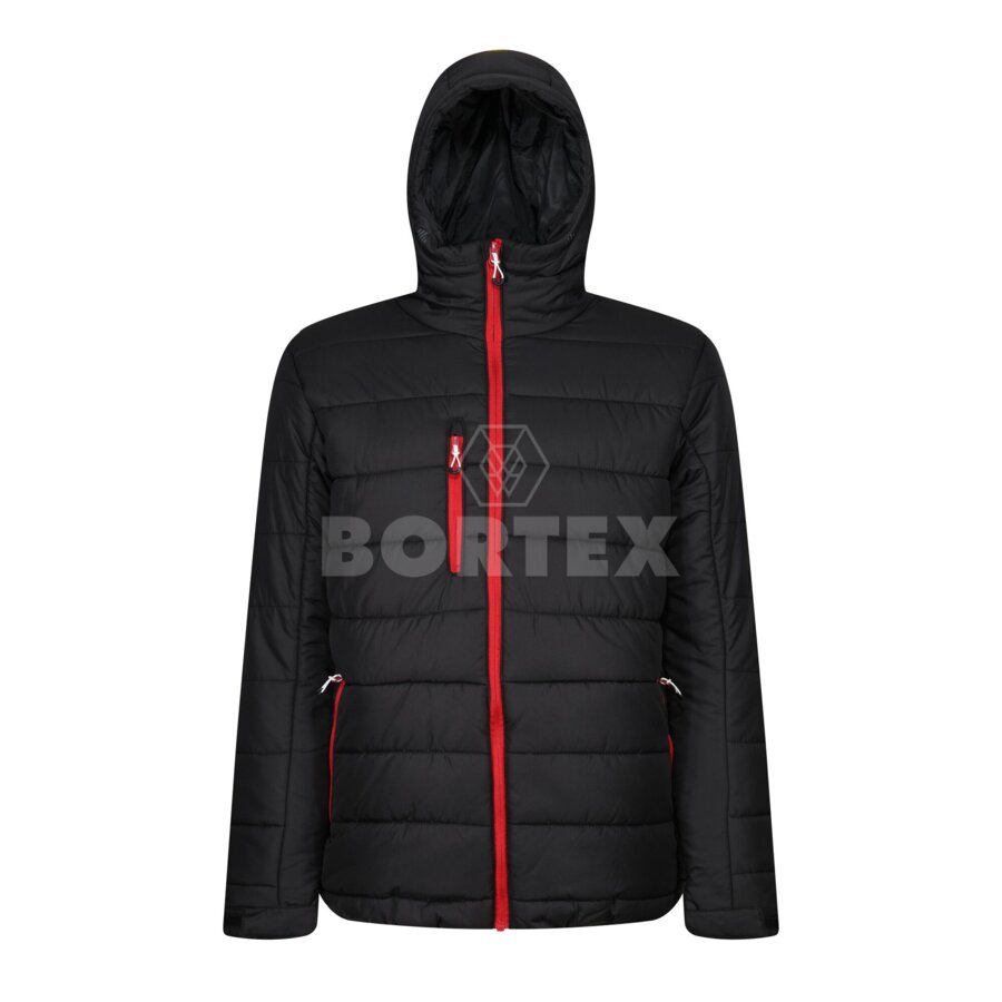 Pánska bunda s kapucňou NAVIGATE THERMAL - black/classic red