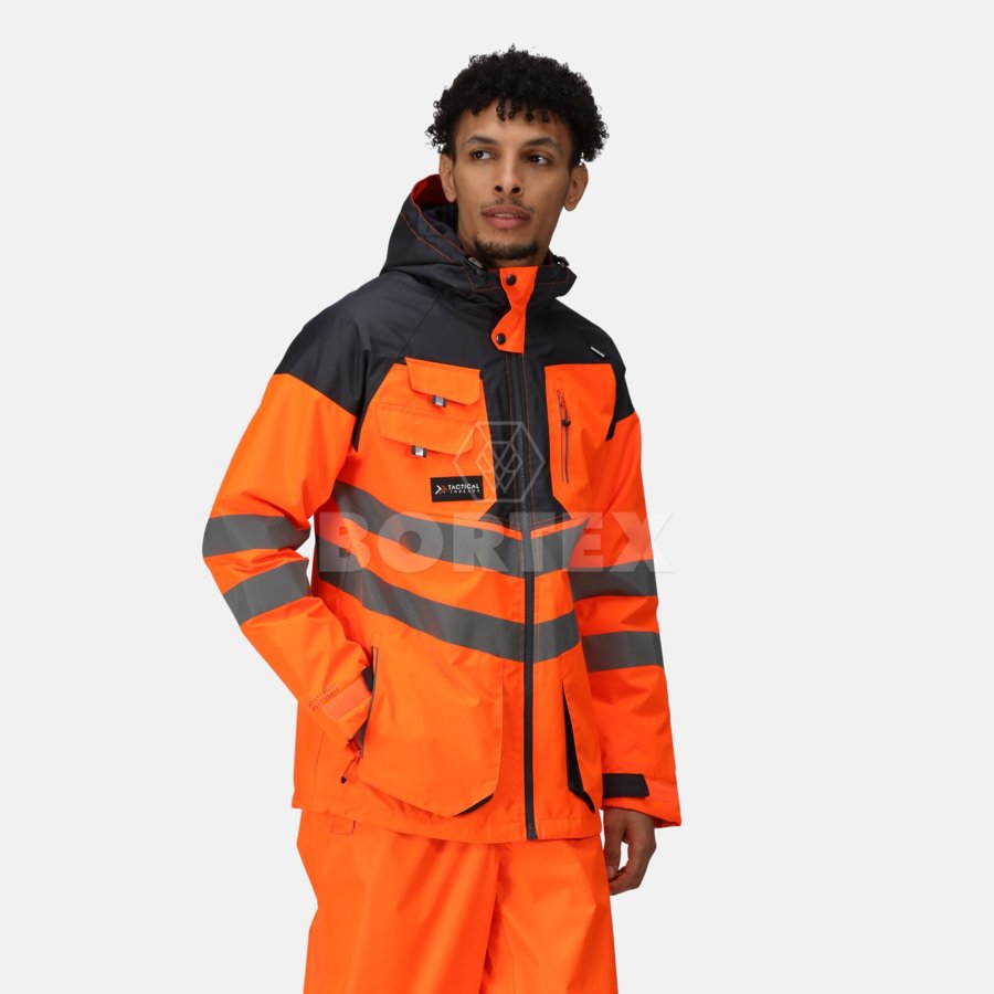 Reflexná bunda TACTICAL HI-VIS JACKET - farba: orange/grey