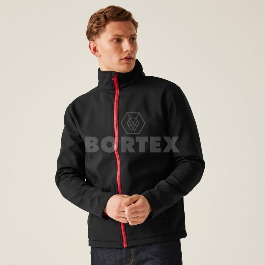 Pánska softshellová bunda ABLAZE - čierna+červená