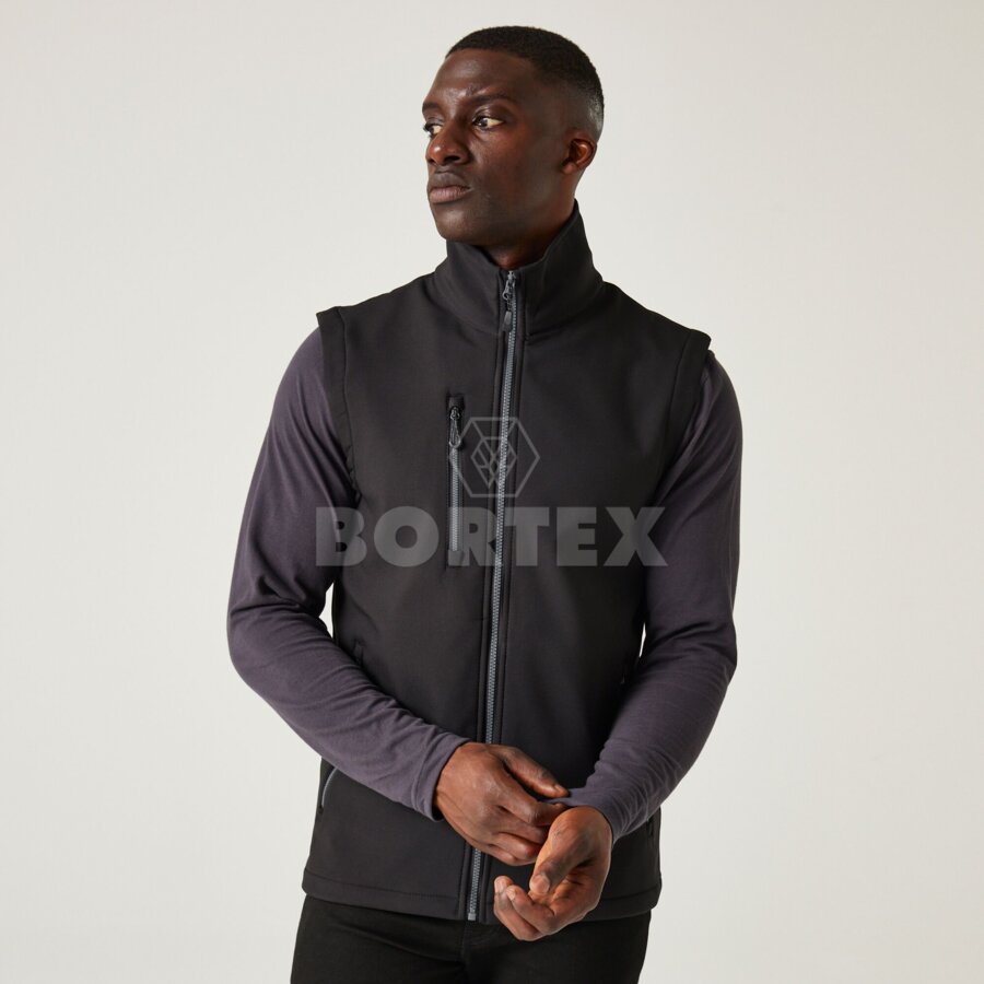 Pánska softshellová vesta NAVIGATE (2-vrstvová) - čierna+sivá