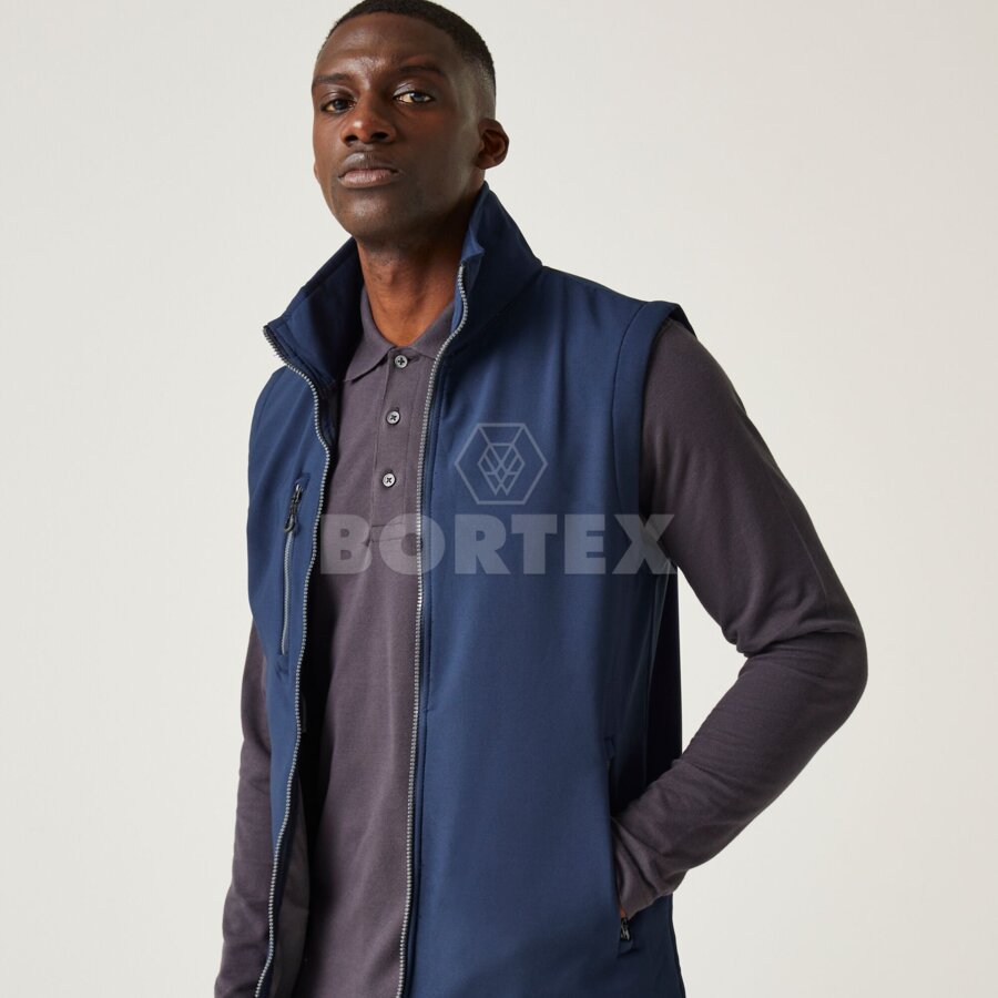 Pánska softshellová vesta NAVIGATE (2-vrstvová) - navy+sivá