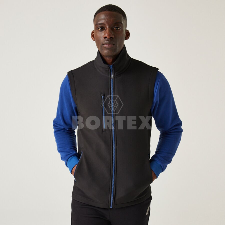 Pánska softshellová vesta NAVIGATE (2-vrstvová) - čierna+modrá