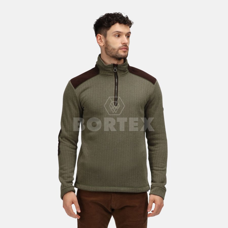 Mikina HOLBECK HALF ZIP FLEECE - tmavá khaki