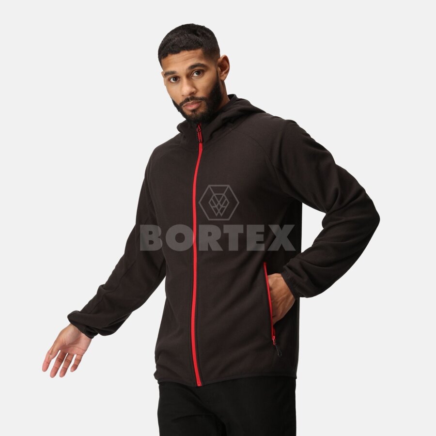 Pánska fleecová mikina NAVIGATE na zips - čierna+červená