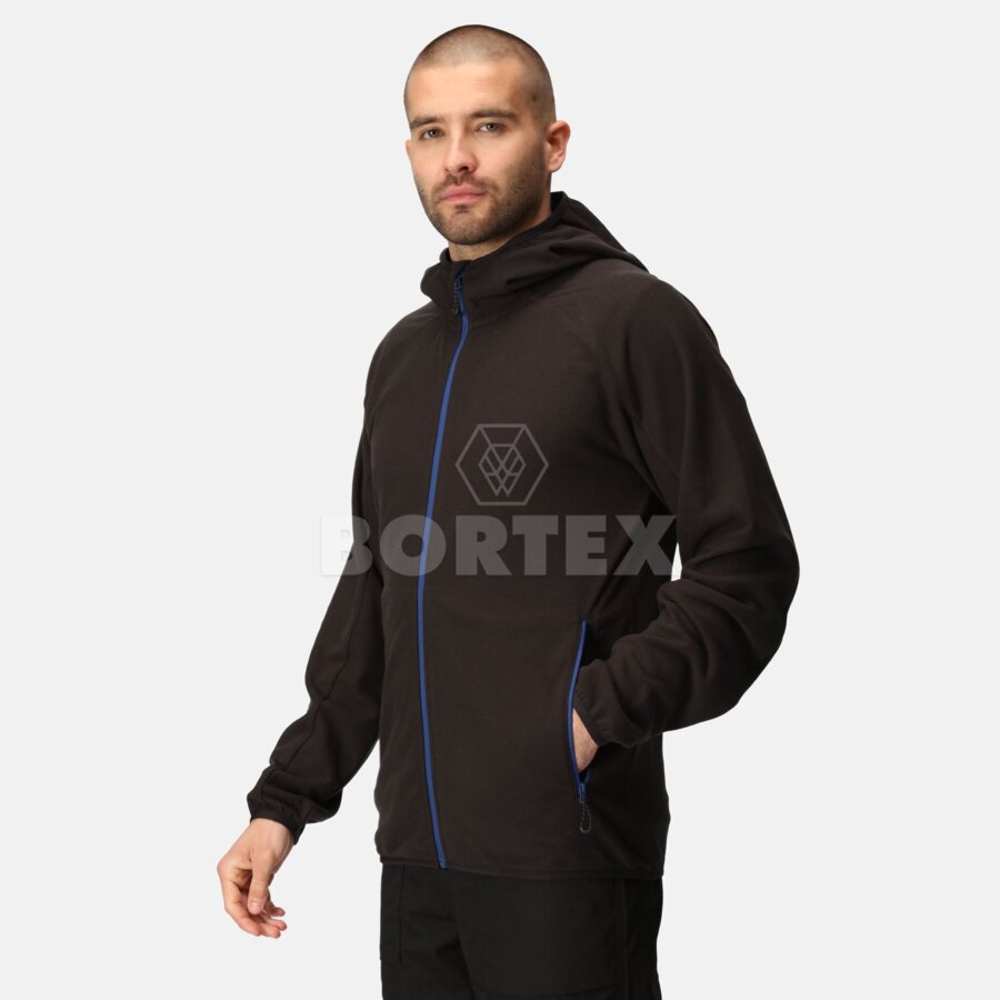 Pánska fleecová mikina NAVIGATE na zips - čierna+tm.sivá